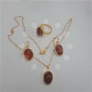 925 Sterling Silver Geometric Ring Earring Necklace Sets