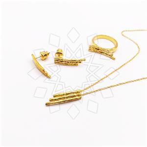 925 Sterling Silver Geometric Ring Earring Necklace Sets