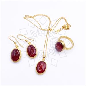 925 Sterling Silver Geometric Ring Earring Necklace Sets