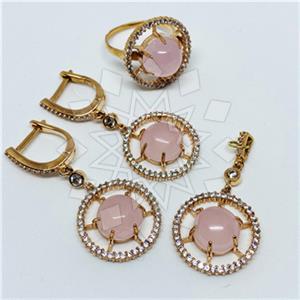 925 Sterling Silver Geometric Ring Earring Pendant Sets