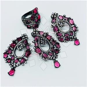 925 Sterling Silver Geometric Ring Earring Pendant Sets