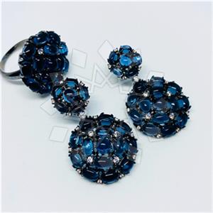 925 Sterling Silver Geometric Ring Earrings Sets