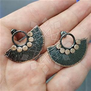 925 Sterling Silver Geometric Statement Earring