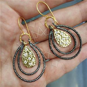 925 Sterling Silver Geometric Statement Earring