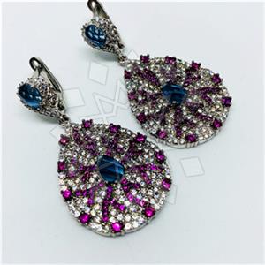 925 Sterling Silver Geometric Statement Earring