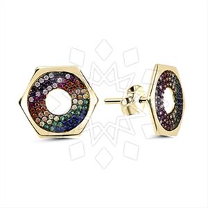 925 Sterling Silver Geometric Stud Earrings