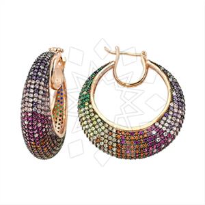 925 Sterling Silver Geometric Hoop Earrings