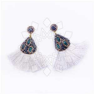 925 Sterling Silver Geometric Tassel Earring