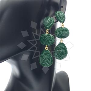 925 Sterling Silver Gem and Crystals Triple Drop Earrings