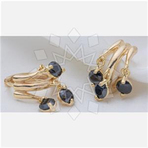 925 Sterling Silver Geometric Triple Drop Earrings