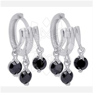 925 Sterling Silver Geometric Triple Drop Earrings
