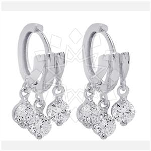 925 Sterling Silver Geometric Triple Drop Earrings