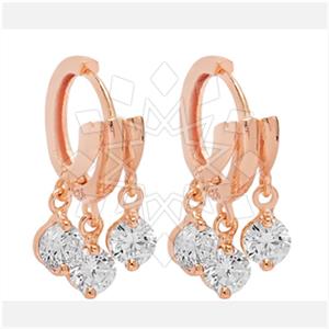 925 Sterling Silver Geometric Triple Drop Earrings