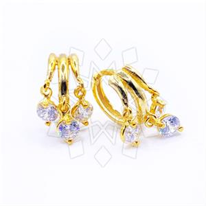 925 Sterling Silver Geometric Triple Drop Earrings