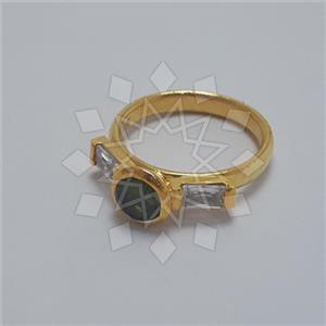 925 Sterling Silver Geometric Triple Gemstone Rings