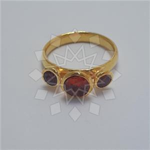 925 Sterling Silver Geometric Triple Gemstone Rings
