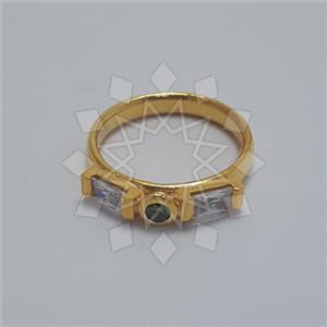 925 Sterling Silver Geometric Triple Gemstone Rings