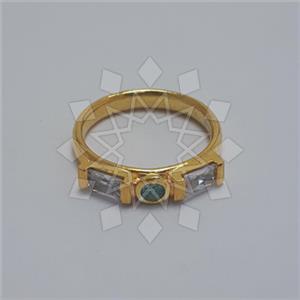 925 Sterling Silver Geometric Triple Gemstone Rings