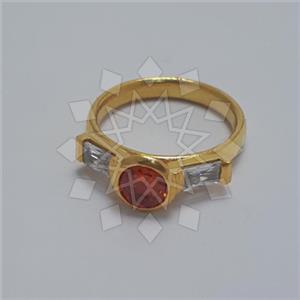 925 Sterling Silver Geometric Triple Gemstone Rings