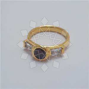 925 Sterling Silver Geometric Triple Gemstone Rings