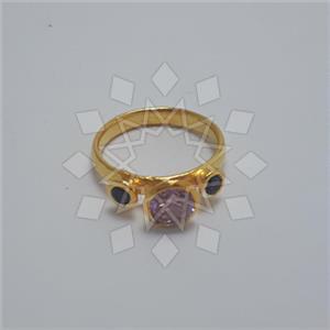 925 Sterling Silver Geometric Triple Gemstone Rings