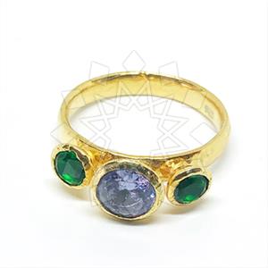 925 Sterling Silver Geometric Triple Gemstone Rings
