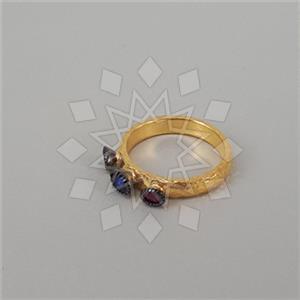 925 Sterling Silver Triple Gemstone Rings