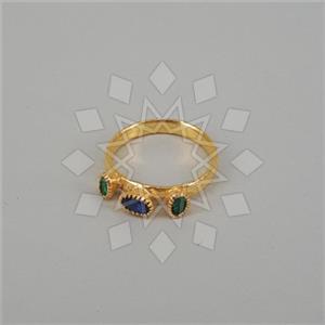 925 Sterling Silver Triple Gemstone Rings
