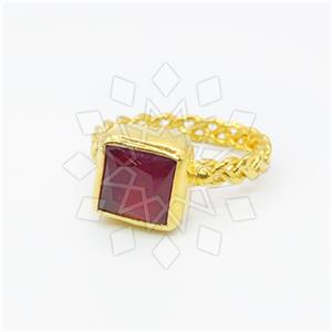 925 Sterling Silver Geometric Gemstone Rings