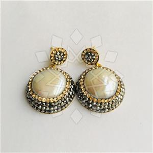 925 Sterling Silver Glittering  Single Drop Earrings