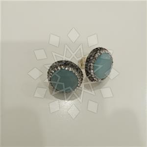 925 Sterling Silver Glittering  Stud Earrings