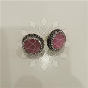 925 Sterling Silver Glittering  Stud Earrings