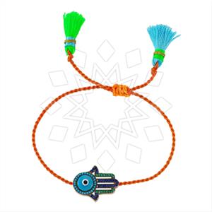 925 Sterling Silver Hamsa Hand Evil Eye Macrame String Bracelets