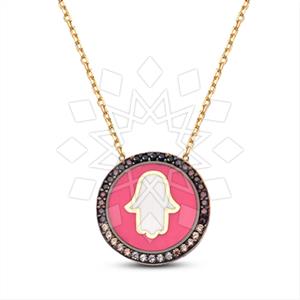 925 Sterling Silver Hamsa Hand Pendant Necklace