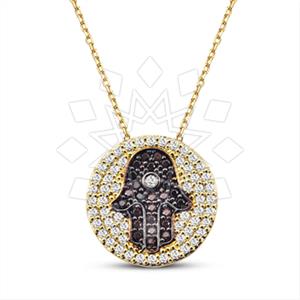 925 Sterling Silver Hamsa Hand Pendant Necklace