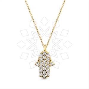 925 Sterling Silver Hamsa Hand Pendant Necklace