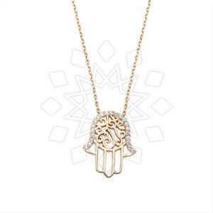 925 Sterling Silver Hamsa Hand Pendant Necklace