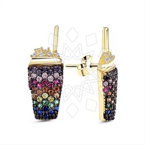 925 Sterling Silver Hamsa Hand Stud Earrings