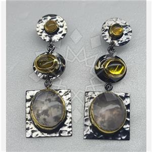 925 Sterling Silver Handmade Artisan Silver  Dangle Earrings