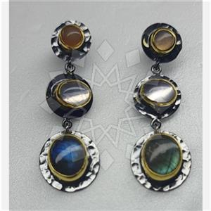 925 Sterling Silver Handmade Artisan Silver  Dangle Earrings