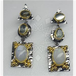 925 Sterling Silver Handmade Artisan Silver  Dangle Earrings