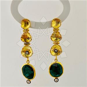 925 Sterling Silver Handmade Artisan Silver  Double Drop Earrings