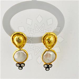 925 Sterling Silver Handmade Artisan Silver  Double Drop Earrings