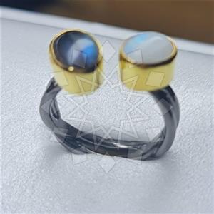 925 Sterling Silver Handmade Artisan Silver  Double Gemstone Rings