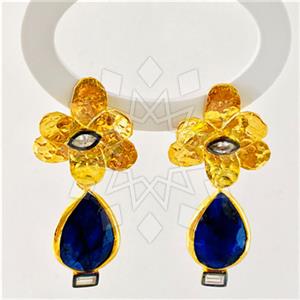 925 Sterling Silver Handmade Artisan Silver  Single Drop Earrings