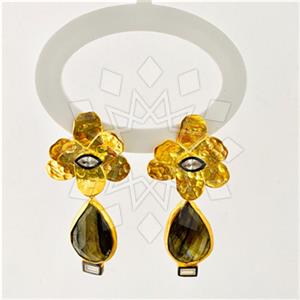 925 Sterling Silver Handmade Artisan Silver  Single Drop Earrings