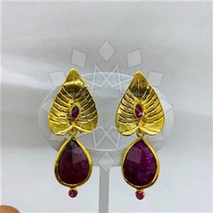 925 Sterling Silver Handmade Artisan Silver  Single Drop Earrings