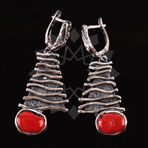 925 Sterling Silver Handmade Artisan Silver  Single Drop Earrings