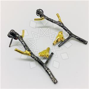 925 Sterling Silver Handmade Artisan Silver  Statement Earring