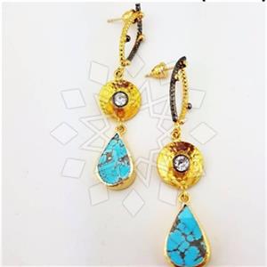 925 Sterling Silver Handmade Artisan Silver  Statement Earring